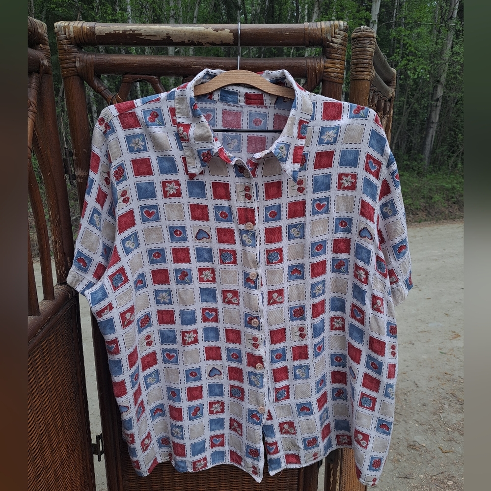 Vintage 90s Alfred Dunner shirt 2x🌹🥀🌷